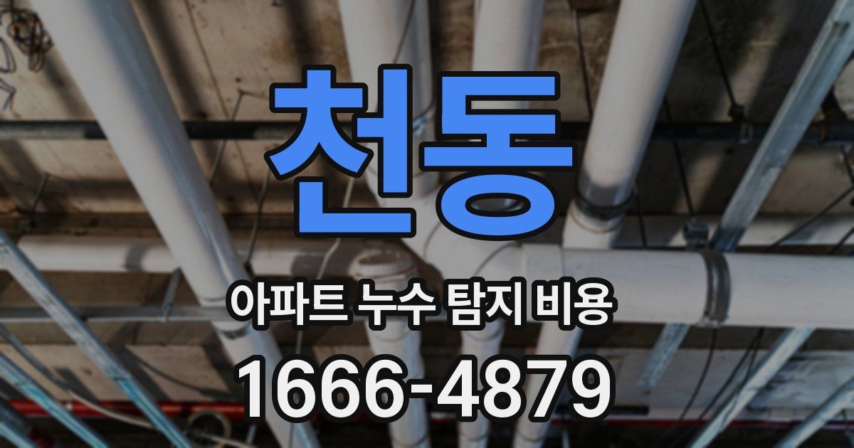 천동 아파트 누수 탐지 비용