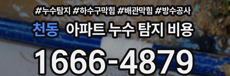 천동 아파트 누수 탐지 비용