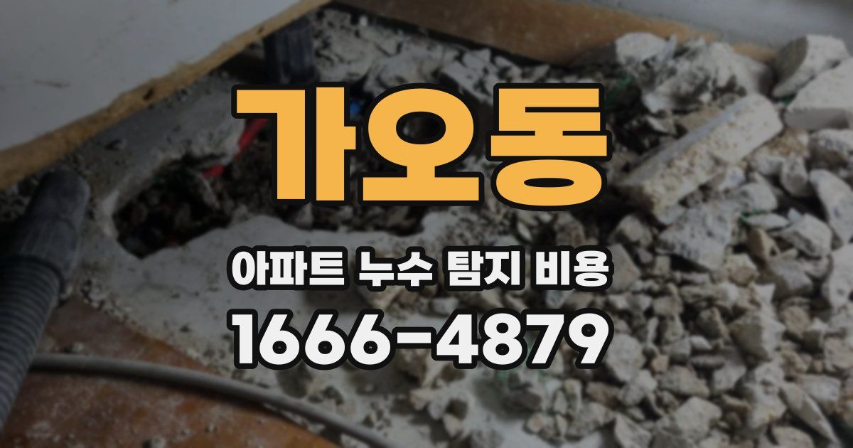 가오동 아파트 누수 탐지 비용