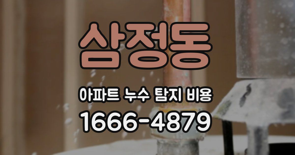 삼정동 아파트 누수 탐지 비용