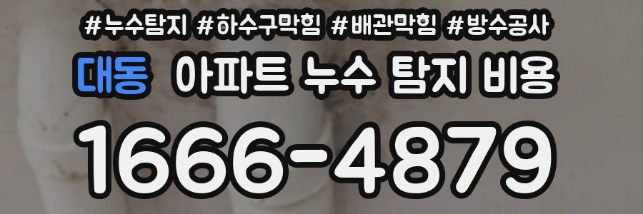 대동 아파트 누수 탐지 비용