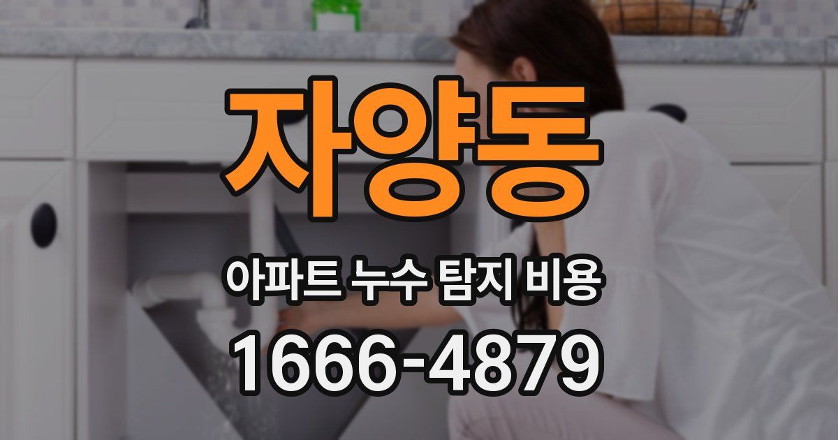 자양동 아파트 누수 탐지 비용