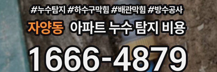 자양동 아파트 누수 탐지 비용
