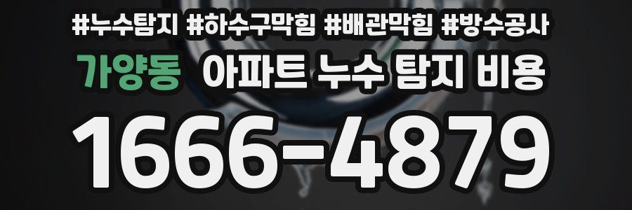가양동 아파트 누수 탐지 비용
