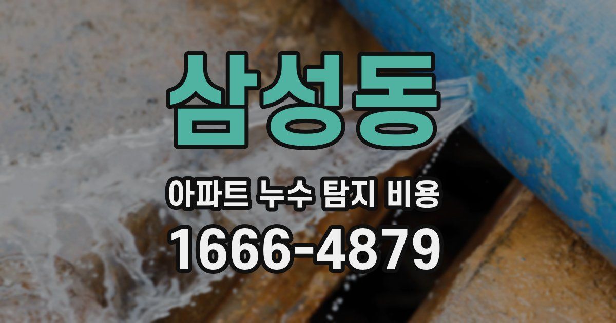 삼성동 아파트 누수 탐지 비용