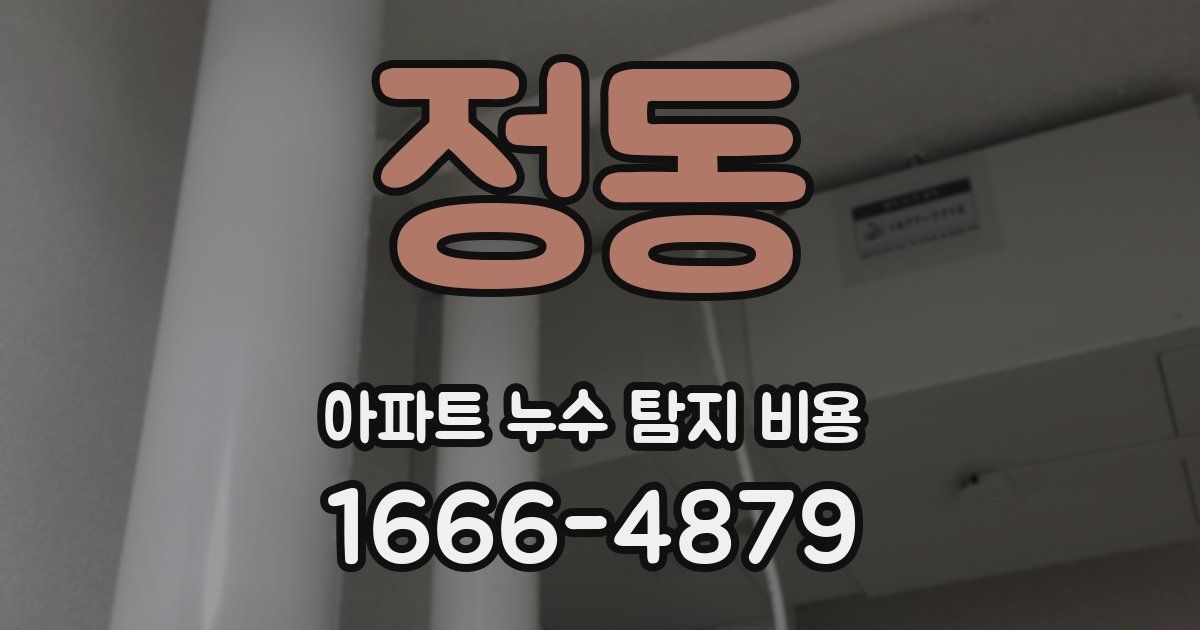 정동 아파트 누수 탐지 비용