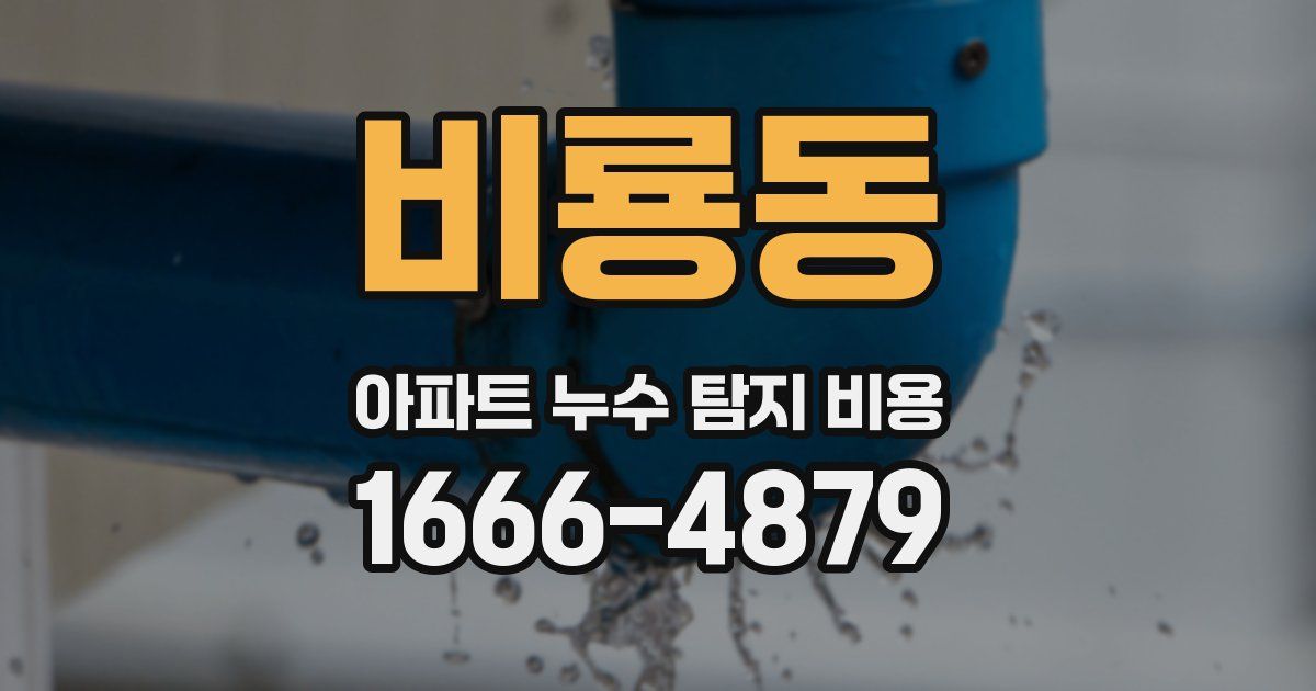 비룡동 아파트 누수 탐지 비용