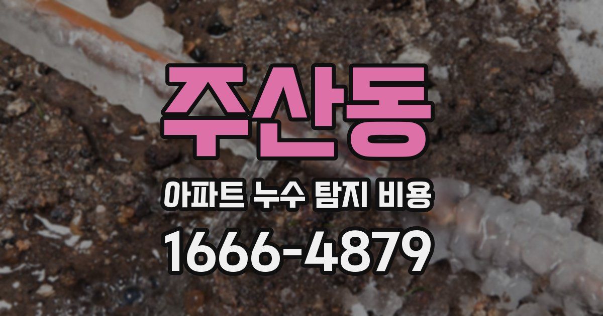 주산동 아파트 누수 탐지 비용