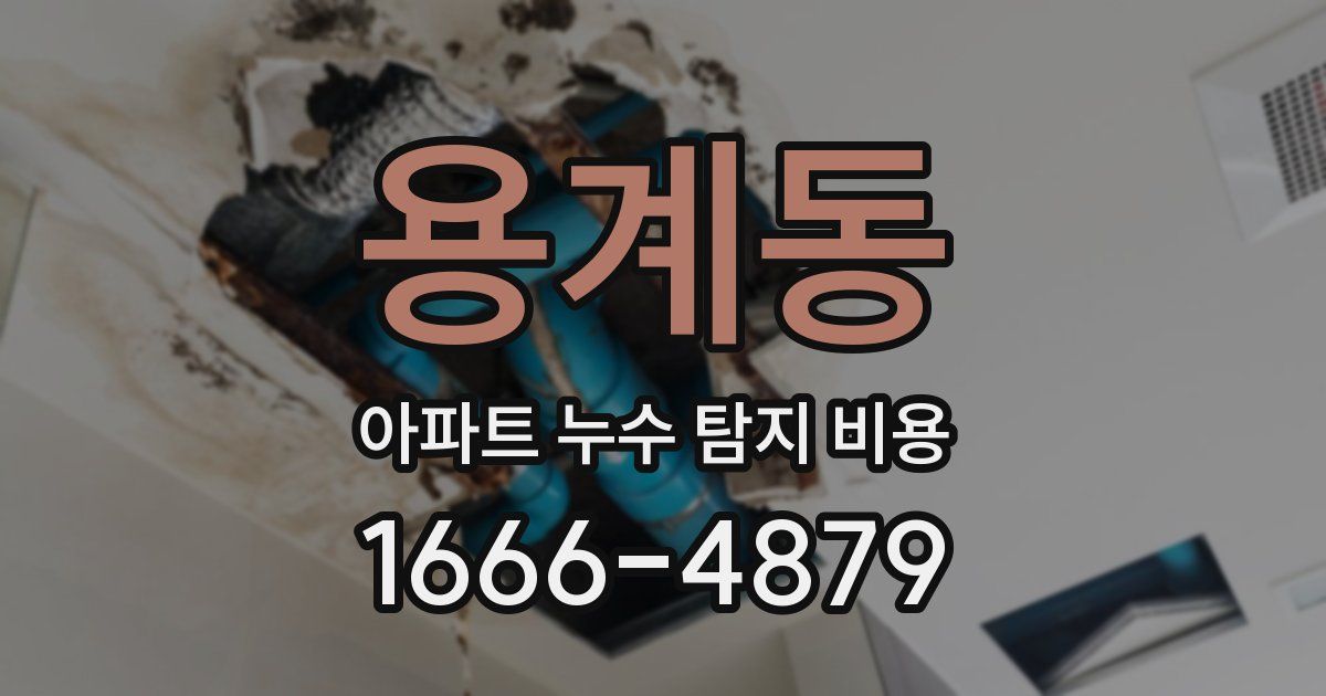 용계동 아파트 누수 탐지 비용