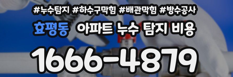 효평동 아파트 누수 탐지 비용