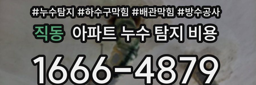 직동 아파트 누수 탐지 비용