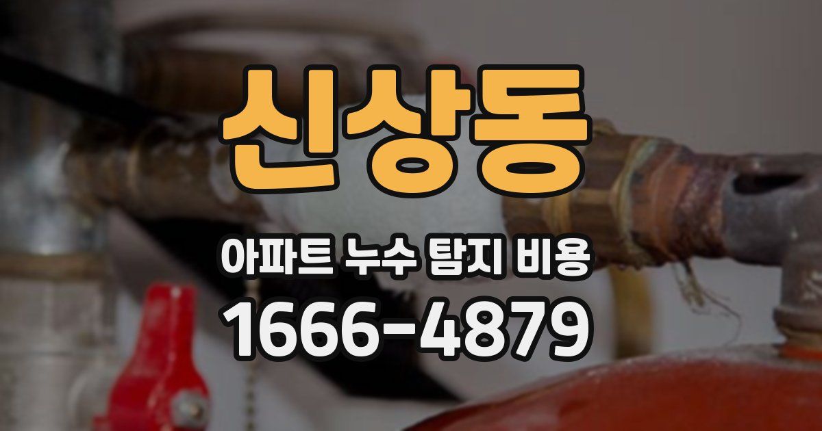 신상동 아파트 누수 탐지 비용
