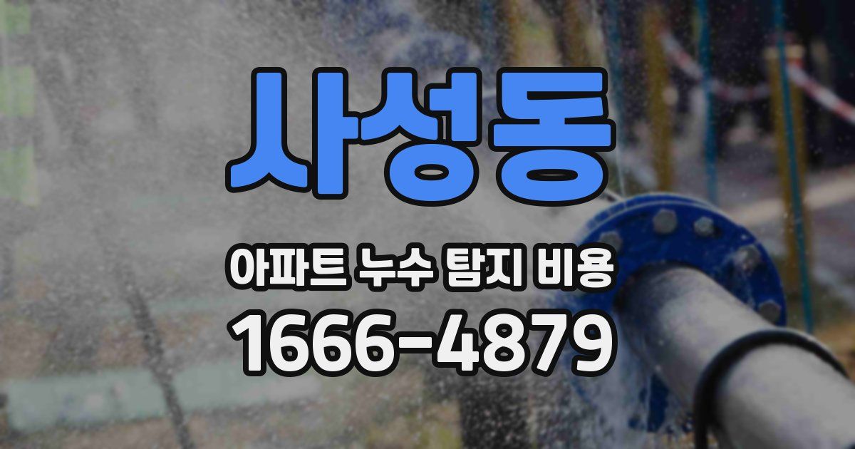 사성동 아파트 누수 탐지 비용