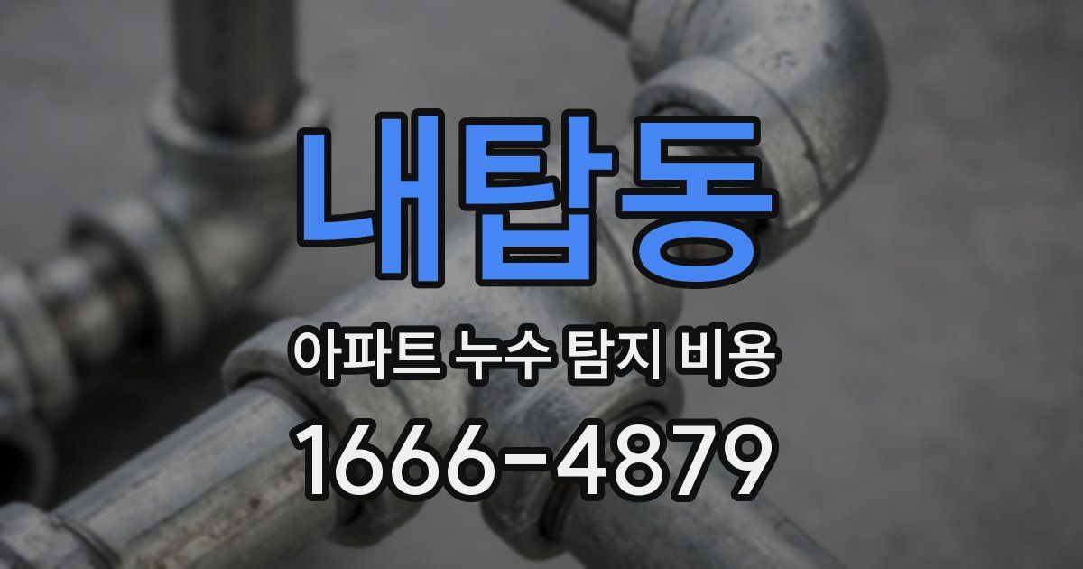 내탑동 아파트 누수 탐지 비용
