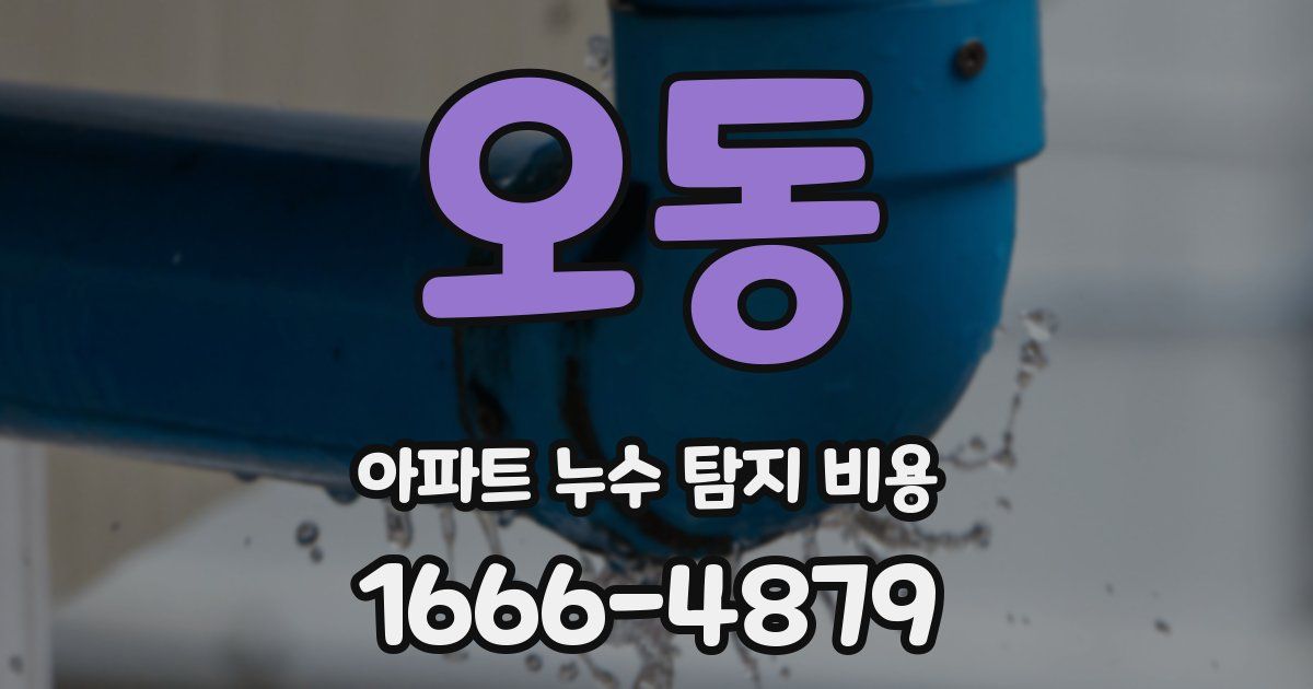 오동 아파트 누수 탐지 비용