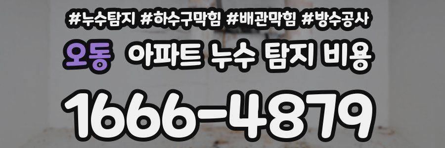 오동 아파트 누수 탐지 비용