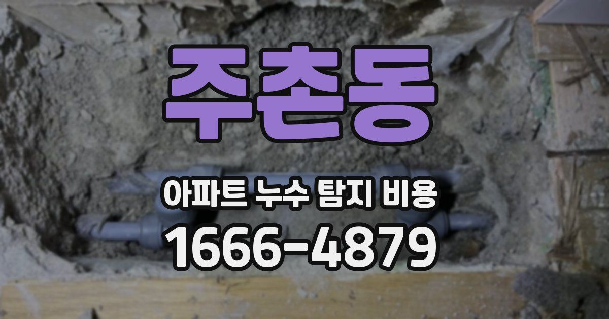 주촌동 아파트 누수 탐지 비용