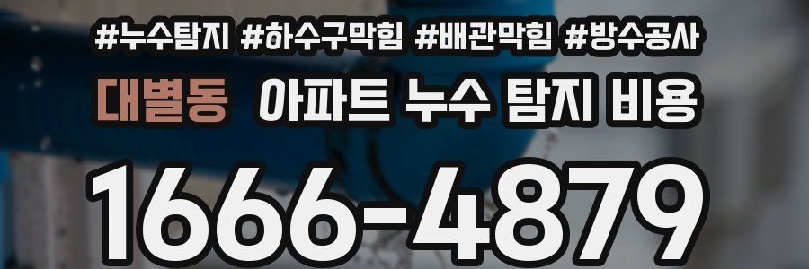 대별동 아파트 누수 탐지 비용