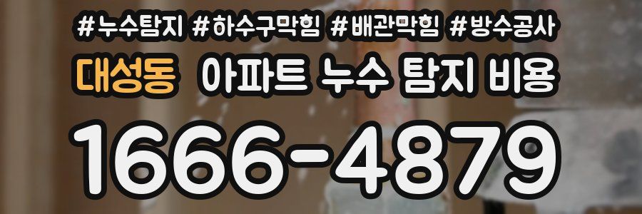 대성동 아파트 누수 탐지 비용
