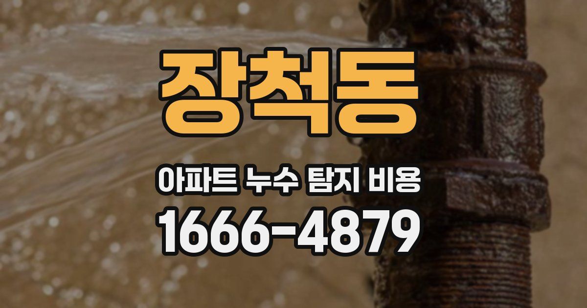 장척동 아파트 누수 탐지 비용