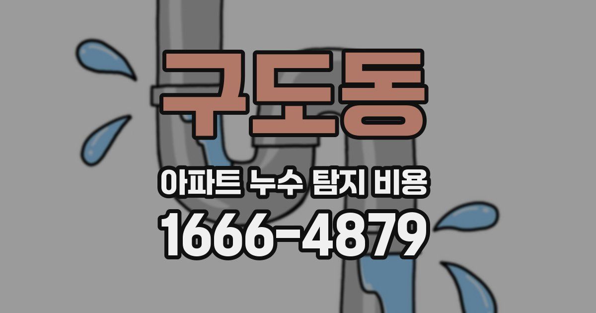 구도동 아파트 누수 탐지 비용