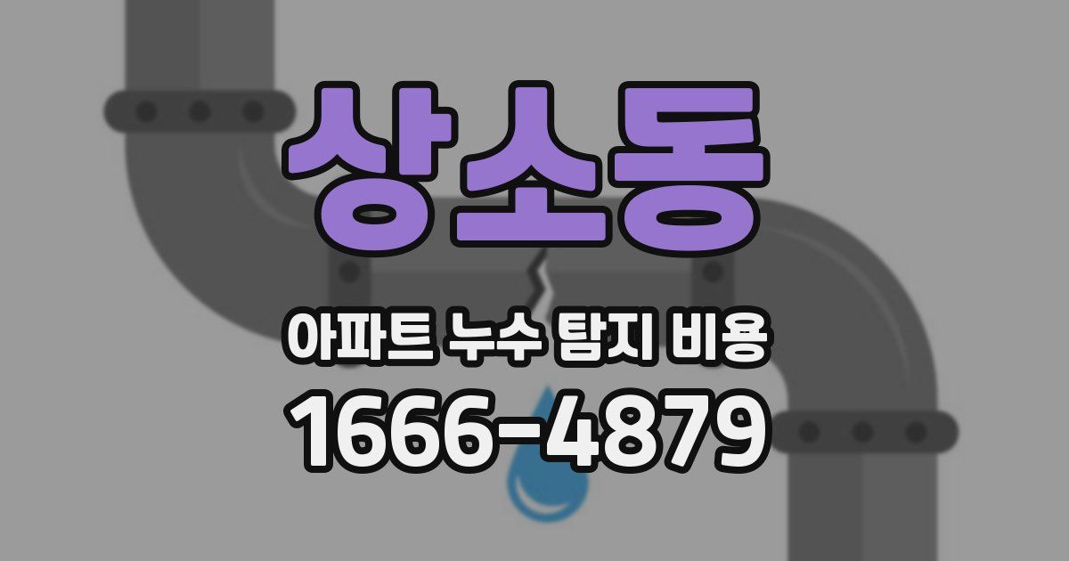 상소동 아파트 누수 탐지 비용