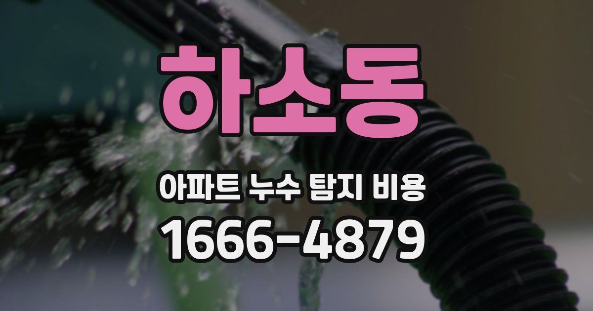하소동 아파트 누수 탐지 비용