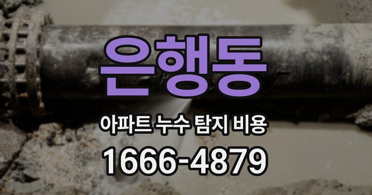 은행동 아파트 누수 탐지 비용