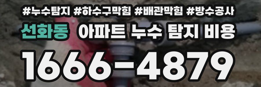 선화동 아파트 누수 탐지 비용