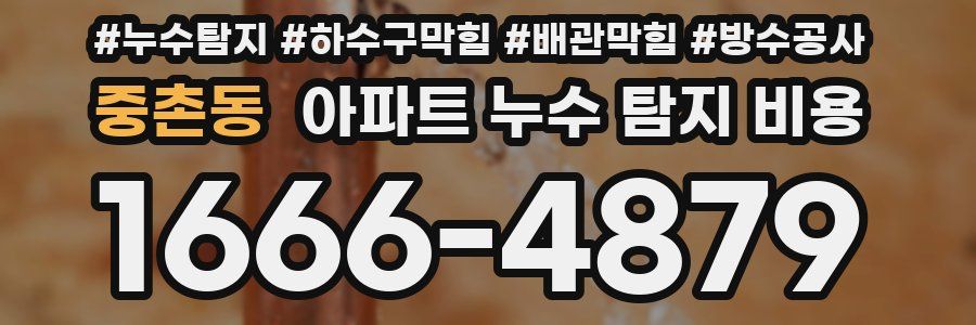 중촌동 아파트 누수 탐지 비용