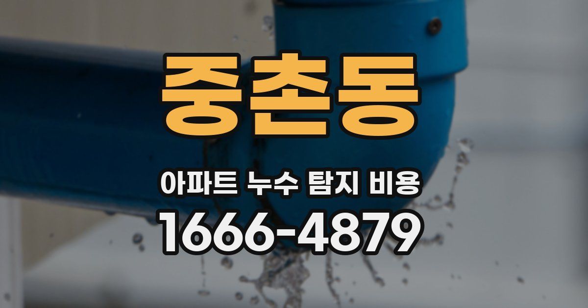 중촌동 아파트 누수 탐지 비용
