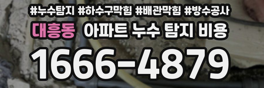 대흥동 아파트 누수 탐지 비용