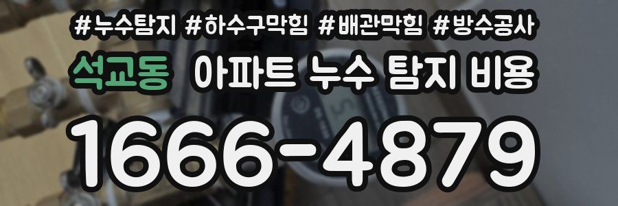 석교동 아파트 누수 탐지 비용
