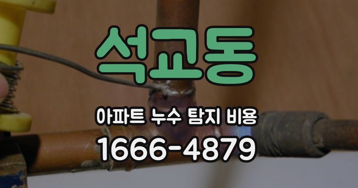 석교동 아파트 누수 탐지 비용