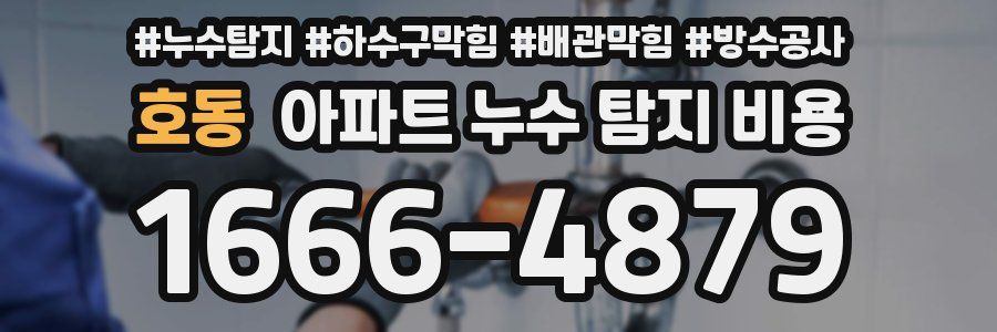 호동 아파트 누수 탐지 비용