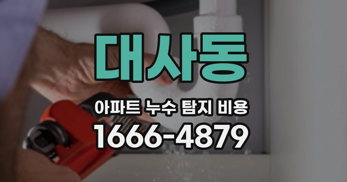 대사동 아파트 누수 탐지 비용