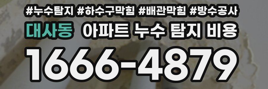 대사동 아파트 누수 탐지 비용