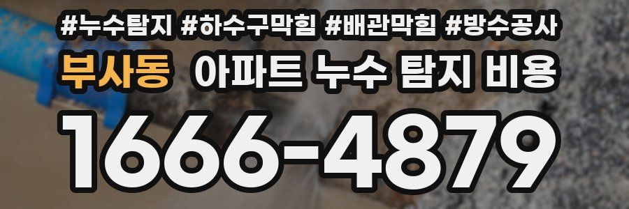 부사동 아파트 누수 탐지 비용