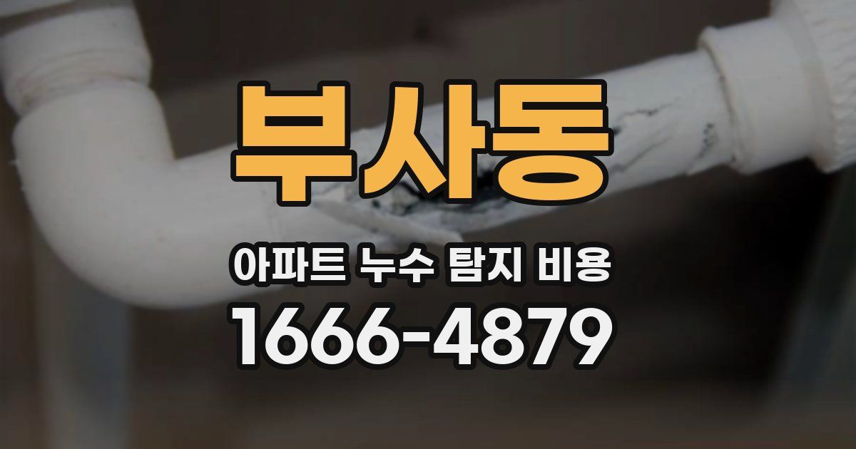 부사동 아파트 누수 탐지 비용