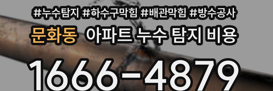 문화동 아파트 누수 탐지 비용