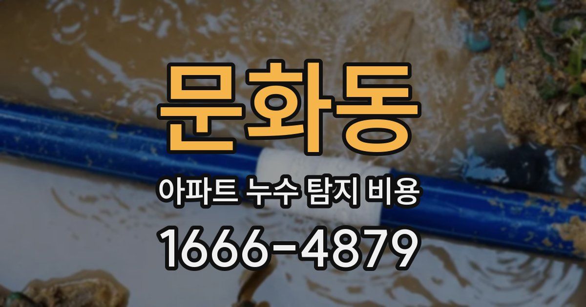 문화동 아파트 누수 탐지 비용