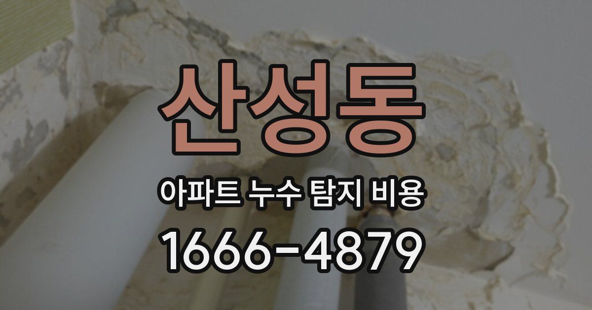 산성동 아파트 누수 탐지 비용