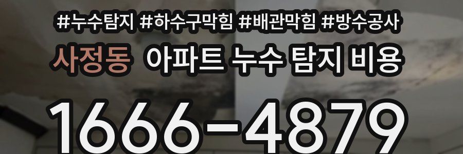 사정동 아파트 누수 탐지 비용
