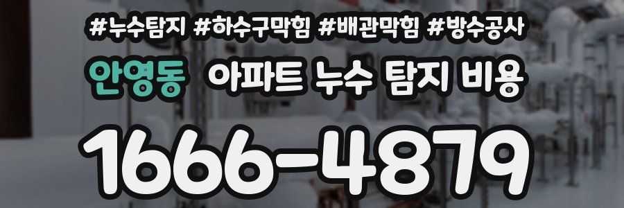 안영동 아파트 누수 탐지 비용