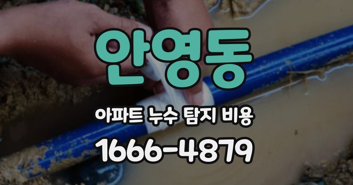 안영동 아파트 누수 탐지 비용