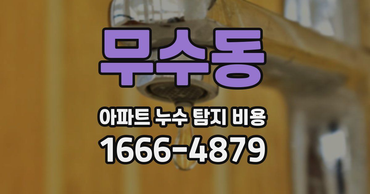 무수동 아파트 누수 탐지 비용