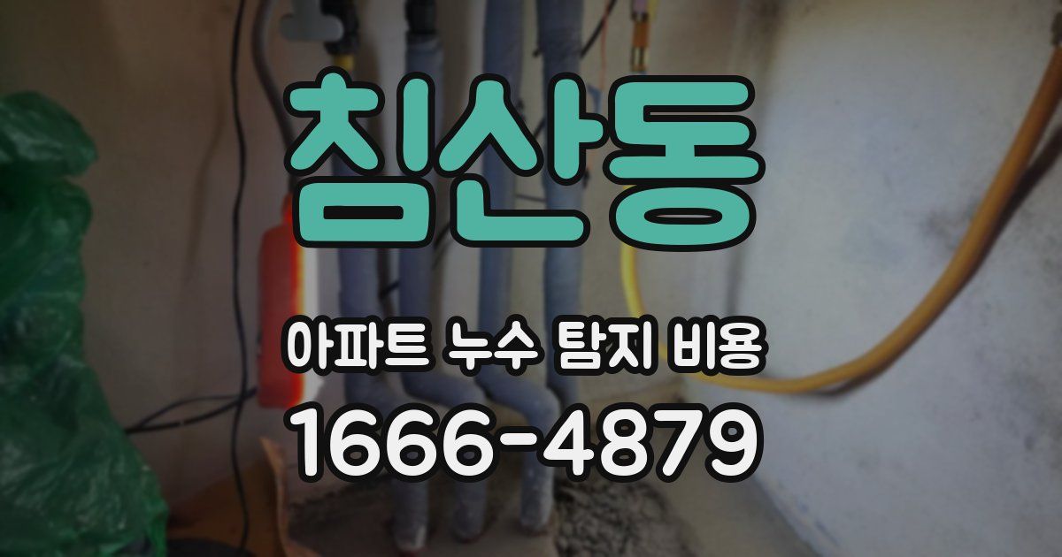 침산동 아파트 누수 탐지 비용