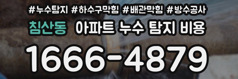 침산동 아파트 누수 탐지 비용