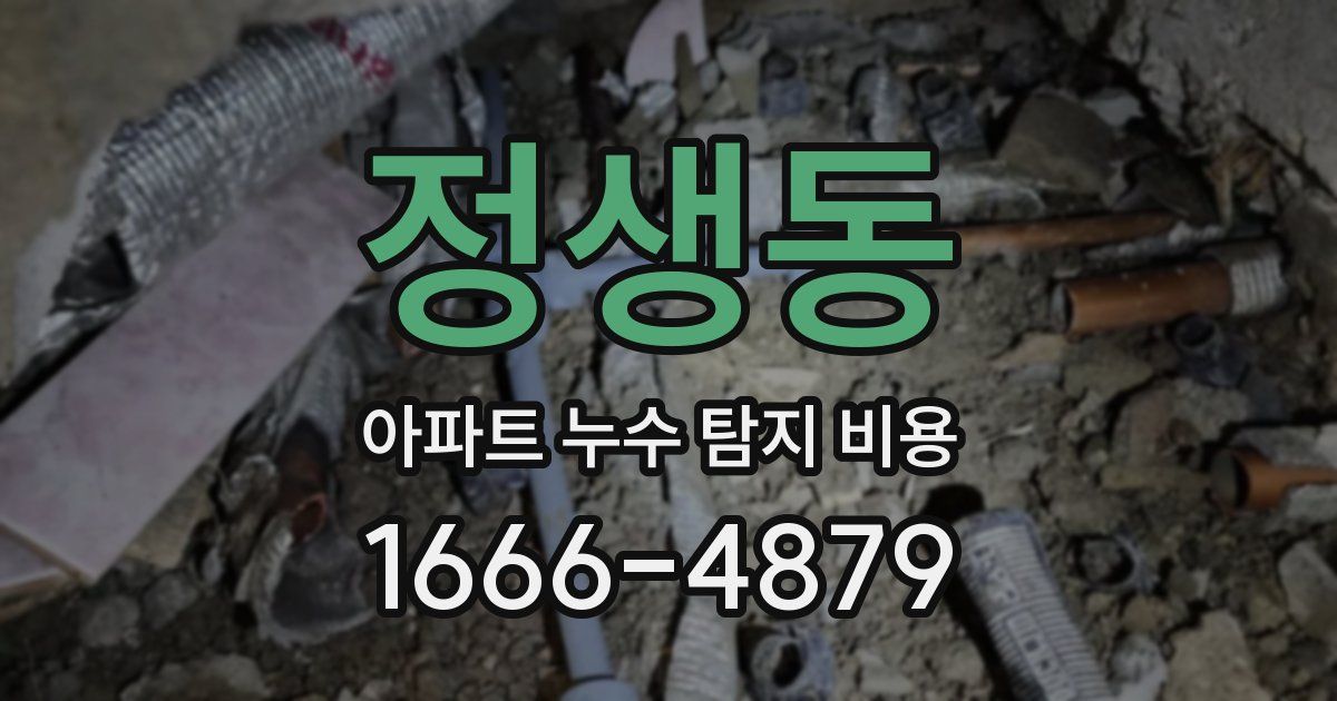 정생동 아파트 누수 탐지 비용