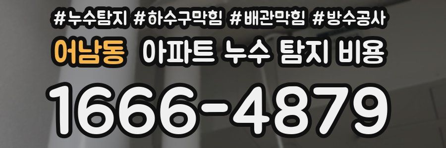 어남동 아파트 누수 탐지 비용